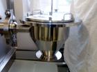 Used Globe Pharma Bin Blender, Model MB-1 2. Stainless steel construction, with 1 and 2 cu. ft. interchangeable stainless steel bins, 208 volts.