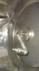Used Munson Machinery Mini Rotary Batch Mixer, Model MX-3-S/S, 3 Cubic Feet, 304 Stainless Steel. Maximum batch weight 350 pounds. Approximate 30” diameter drum with flights, and (1) internal spray l...