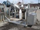 Used Flo-Bin Tote Blender, Stainless Steel. Including bins and framework, 316 stainless steel bins, (1) 25 cubic feet, 32