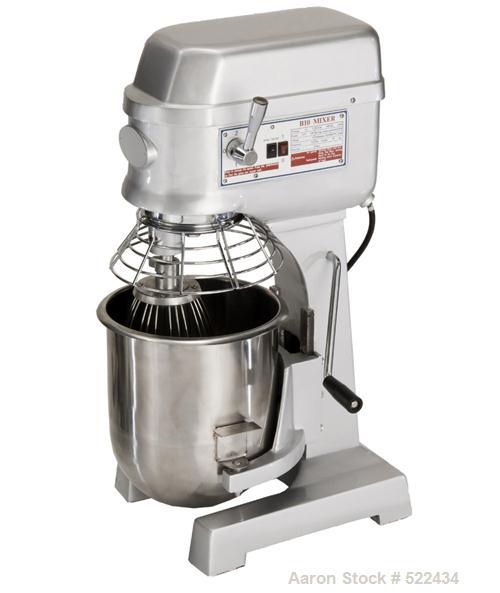 Unused-NEW: 10 Quart all purpose dough mixer with bowl accessories. Heavy duty motor to meet demanding operations. Agitators are designed for long term use and heavy conditions. The bowl locks at the...