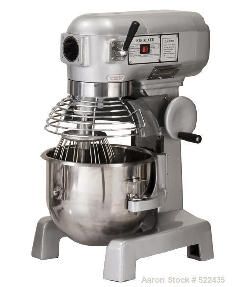 Unused-NEW: 15 Quart all purpose dough mixer with bowl accessories. Heavy duty motor to meet demanding operations. Agitators are designed for long term use and heavy conditions. The bowl lock at the ...