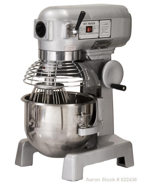 Unused-NEW: 15 Quart all purpose dough mixer with bowl accessories. Heavy duty motor to meet demanding operations. Agitators are designed for long term use and heavy conditions. The bowl locks at the...