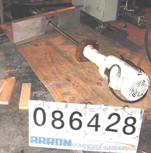 USED: Admix Rotosolver high shear mixer, model 132RS133, 316 stainless steel. 1-3/4" diameter x 48" long shaft, 5-1/4" diameter turbine. Peripheral velocity 40 ft/sec. 750 gallon max batch size. Driv...
