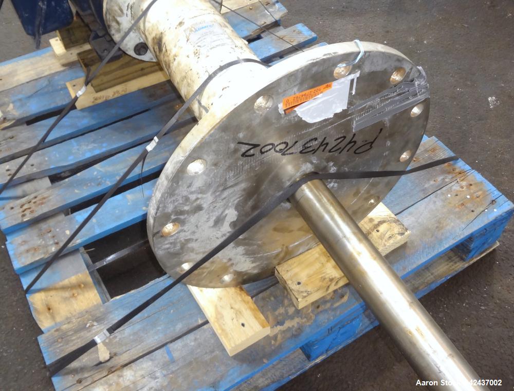 Used Admix Rotosolver High Shear Disperser/Dissolver, Model 200RS133. Approximate 2-1/2" diameter 316 stainless steel shaft with a 5.25" diameter mixing head, maximum batch size 400 gallon. Driven by...