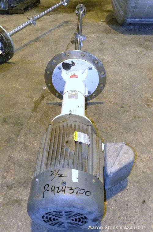 Used Admix Rotosolver High Shear Disperser/Dissolver, Model 200RS159. Approximate 2-1/2’’ diameter 316 stainless steel shaft with a 6.25’’ diameter mixing head, maximum batch size 600 gallon. Driven ...
