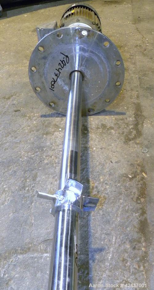 Used Admix Rotosolver High Shear Disperser/Dissolver, Model 200RS159. Approximate 2-1/2’’ diameter 316 stainless steel shaft with a 6.25’’ diameter mixing head, maximum batch size 600 gallon. Driven ...