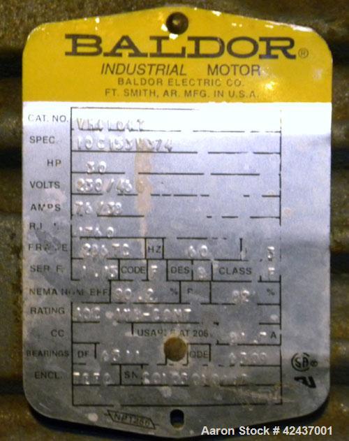 Used Admix Rotosolver High Shear Disperser/Dissolver, Model 200RS159. Approximate 2-1/2’’ diameter 316 stainless steel shaft with a 6.25’’ diameter mixing head, maximum batch size 600 gallon. Driven ...