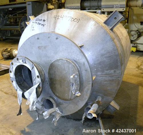 Used Admix Rotosolver High Shear Disperser/Dissolver, Model 200RS159. Approximate 2-1/2’’ diameter 316 stainless steel shaft with a 6.25’’ diameter mixing head, maximum batch size 600 gallon. Driven ...