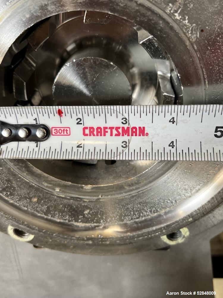 Used Admix Boston Shearmill-Pump, Model BSM 60-1, Stainless Steel. Throughput 40 - 165 gallon per minute. 94 FPS (28.6 MPS) tip speed. Driven by 75hp, 3/60/230/460 volt, 3550 rpm motor. 3" Inlet, 2" ...