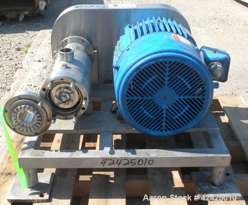 Used- Admix Boston Shear Pump, Model BSM37-3-P, 316 Stainless Steel. Approximately 15 to 50 gallons per minute capacity, tip...