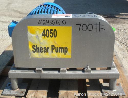 Used Admix Boston Shear Pump, Model BSM37-3-P, 316 Stainless Steel. Approximately 15 to 50 gallons per minute capacity, tip speed 115 feet per second. Approximate 4-1/4’’ diameter stator, 3’’ rotor. ...