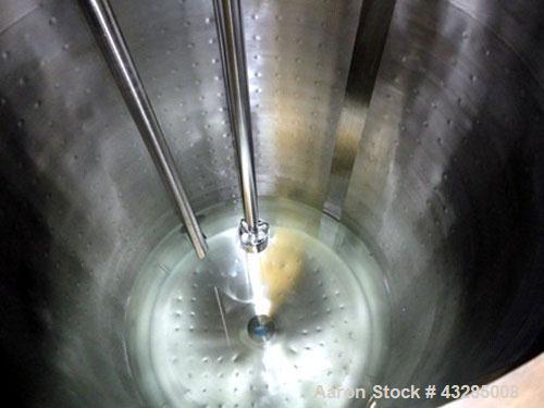 Used Admix Processor, Model VS-130. Mounted on 160 gallon Zimmerlin GMBH kettle, stainless steel. 32" Diameter x 44" straight side, dish top and bottom with jacket. 2" Center bottom outlet. Top mount...