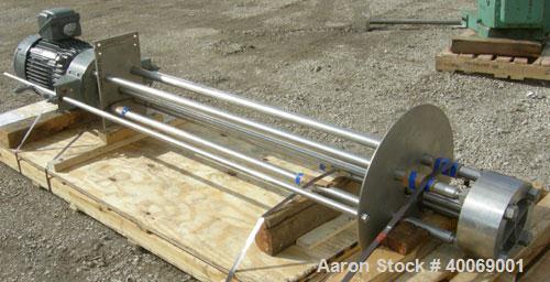 Used: Arde-Barinco Homo Mixer, Model C5-25524R085BPL, 316 Stainless Steel.Approximately 85" long shaft x 6-1/2" diameter 5 blade turbine.Tip speed approximately 6120 feet/minute, flow rate approximat...