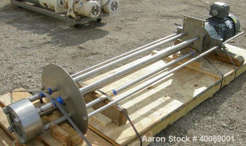 Used: Arde-Barinco Homo Mixer, Model C5-25524R085BPL, 316 Stainless Steel.Approximately 85" long shaft x 6-1/2" diameter 5 blade turbine.Tip speed approximately 6120 feet/minute, flow rate approximat...