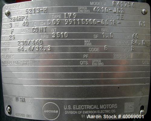 Used: Arde-Barinco Homo Mixer, Model C5-25524R085BPL, 316 Stainless Steel.Approximately 85" long shaft x 6-1/2" diameter 5 blade turbine.Tip speed approximately 6120 feet/minute, flow rate approximat...