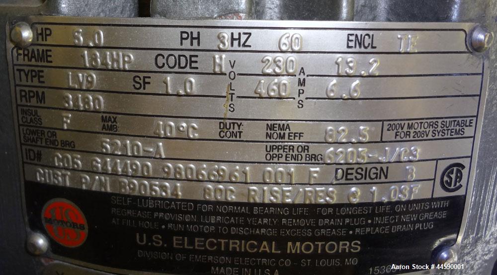 Used Stainless Steel Arde-Barinco Reversible Homogenizing Mixer, Model C1-05535S033BL