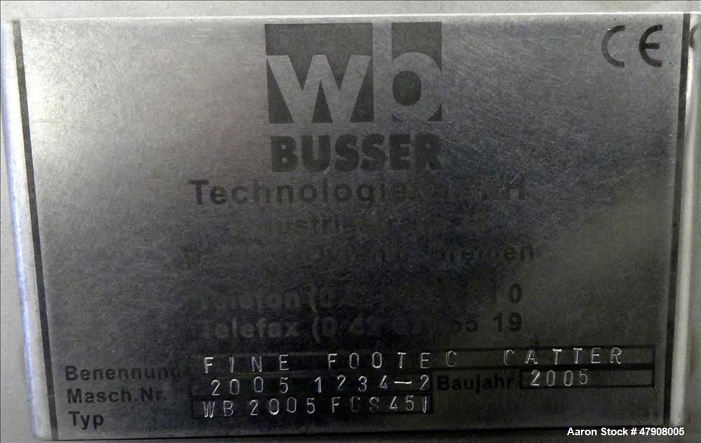 Used WB Busser Technologies Blender (Mincer)