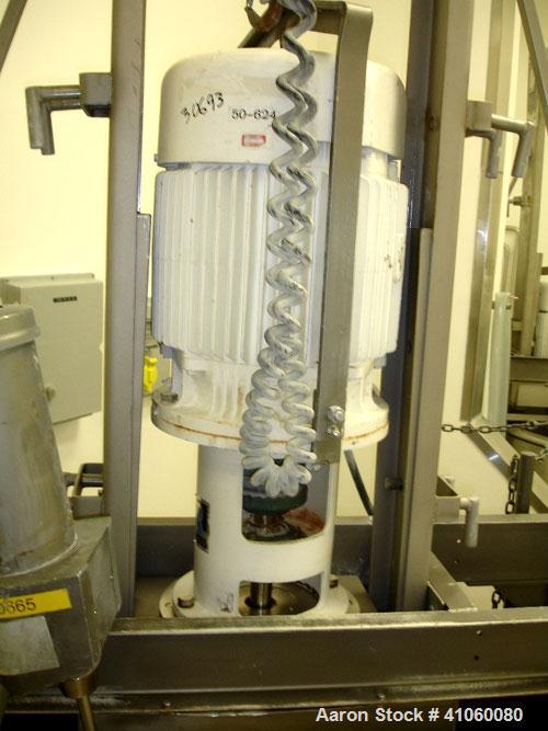 Used Ross High Shear Mixer, Model 530, stainless steel construction, 7" rotor stator, approximately 54" long shaft, flanged mounted. 30 hp, 230/460 volt, xp motor, 1800 rpm.