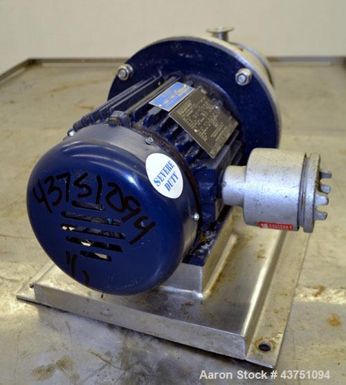 Used Ross Series 400 In-Line Mixer, Model HSM-401S, 316 Stainless Steel. Rated 66 gallons per minute (water). Non-jacketed chamber approximately 5-1/2” diameter x 3-3/8” deep, rotor 2-1/2” diameter. ...
