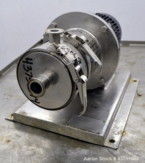 Used Ross Series 400 In-Line Mixer, Model HSM-401S, 316 Stainless Steel. Rated 66 gallons per minute (water). Non-jacketed chamber approximately 5-1/2” diameter x 3-3/8” deep, rotor 2-1/2” diameter. ...