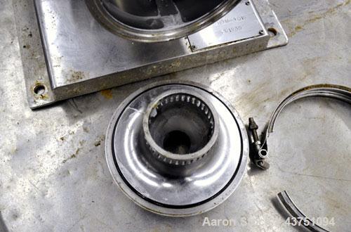 Used Ross Series 400 In-Line Mixer, Model HSM-401S, 316 Stainless Steel. Rated 66 gallons per minute (water). Non-jacketed chamber approximately 5-1/2” diameter x 3-3/8” deep, rotor 2-1/2” diameter. ...