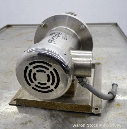 Used Ross Series 400 In-Line Mixer, Model HSM-401S, 316 Stainless Steel. Rated 66 gallons per minute (water). Non-jacketed chamber approximately 5-1/2” diameter x 3-3/8” deep, rotor 2-1/2” diameter. ...