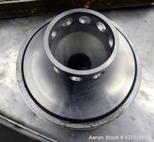 Used Ross Series 400 In-Line Mixer, Model HSM-401S, 316 Stainless Steel. Rated 66 gallons per minute (water). Non-jacketed chamber approximately 5-1/2” diameter x 3-3/8” deep, rotor 2-1/2” diameter. ...