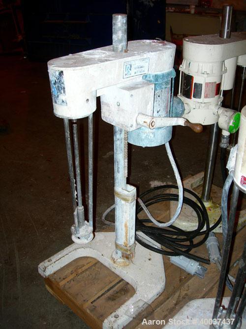 Used Ross Mixer Emulsifier, Model ME100LX, stainless steel. 1-20 liter batch capacity. 0-10,000 rpm. Approximately 3'' diameter rotor x 19'' long. Driven by a 1 hp, 3/60/230/460 volt, 3450 rpm XP mot...