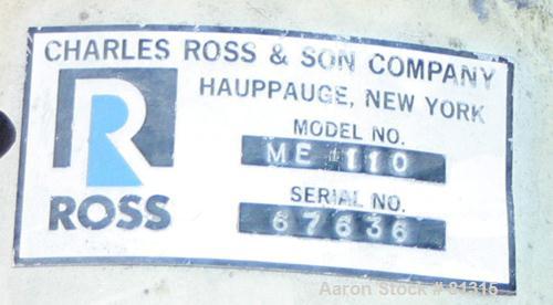 USED: Ross batch mixer emulsifier, model ME110, 316 stainless steel.