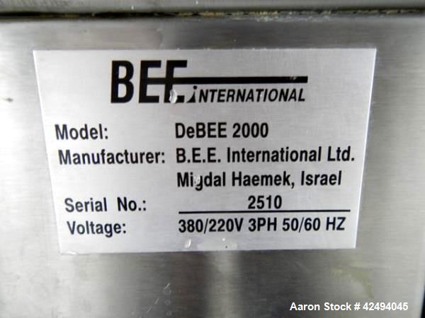 Used Stainless Steel B.E.E. Inernational Homogenizer, model DEBEE 2000