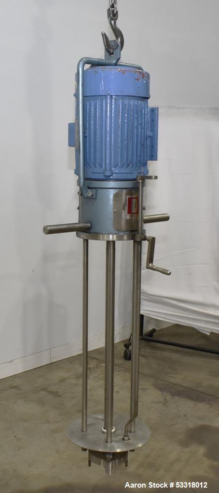 Used- Dantco Series 5046 Homogenizer / Emulsifier Mixer, Model DHE-100-36. Approximate 34" long shaft. Driven by 10hp, 3/230...