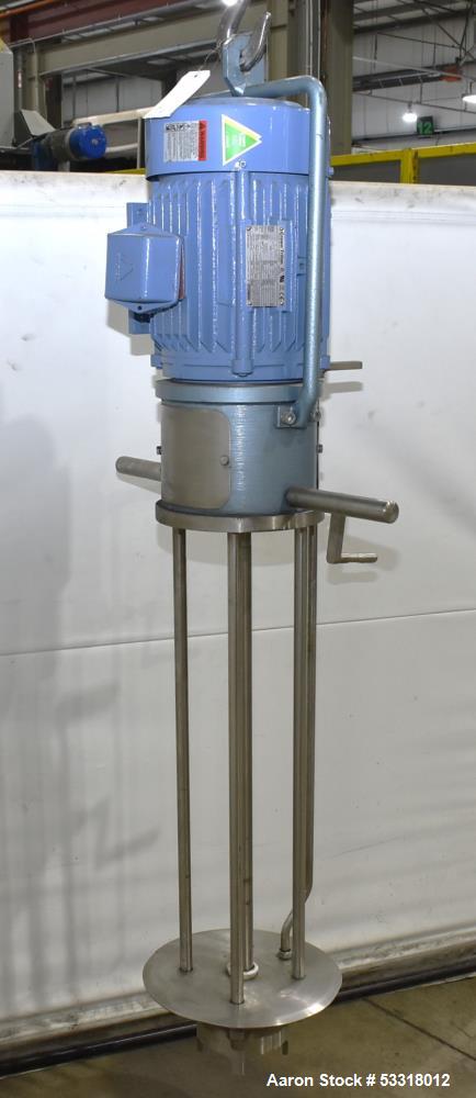 Used- Dantco Series 5046 Homogenizer / Emulsifier Mixer, Model DHE-100-36. Approximate 34" long shaft. Driven by 10hp, 3/230...