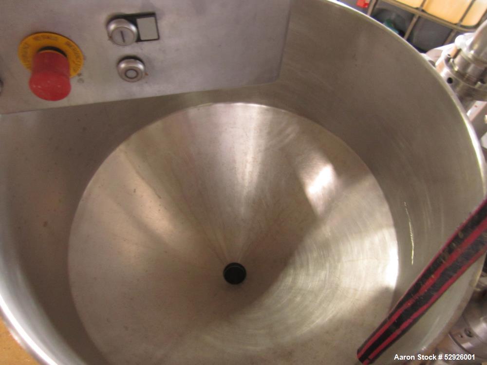 Used FrymaKoruma GmbH Food High Shear Emulsifier, Type MAXXD 400, Stainless Steel, 400 liter (105 gallon). Incl. motor, control and additional infrastructure. Overall dimensions: 91" ( 2800 mm long) ...