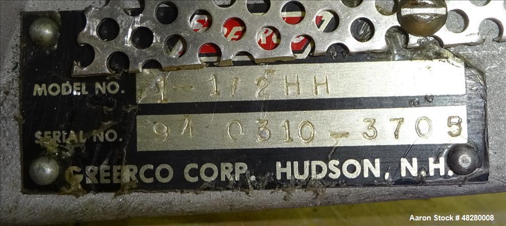 Used Greerco High Shear Homogenizer/Emulsifier, Model 1-1/2 HH, 316 Stainless S