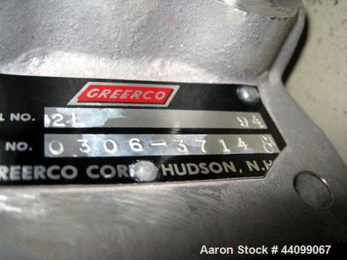 Used Greeco Homogenizer, Model 2L. Stainless steel construction, rotor stator head, serial# 0306-3714.