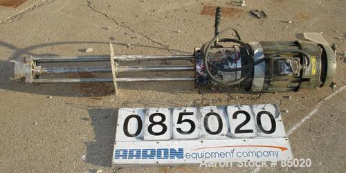 USED: Hill Homomixer, 316 stainless steel. approximately 4-7/8" diameter, 4 blade rotor, 100 gallon batch size. 1-1/4" diameter x 36" long shaft. Driven by a 7.5 hp, 3/60/230/460 volt, 3485 rpm XP mo...
