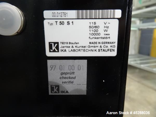 Used Janke & Kunkel Ultra-Turrax/T-50-S1 Homogenize