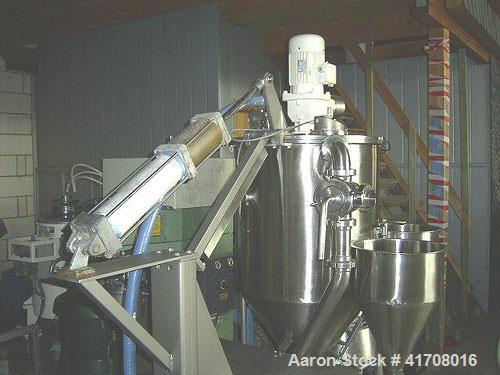 Used Koruma Disho V 160/330 Cream Manufacturing Plant, stainless steel, batch size 74 gallons (280 liters), not jacketed. 50 Hz. Mounted on frame and legs.