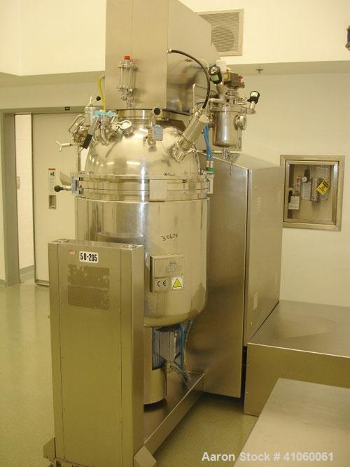 Used Ross/Olsa Vacuum Mixer Homogenizer, Model MACEF PH 150. 30 to 150 liter working capacity, 190 total, 316L stainless steel. Approximately 24.80" diameter x 20.43" straight side. Domed removable t...