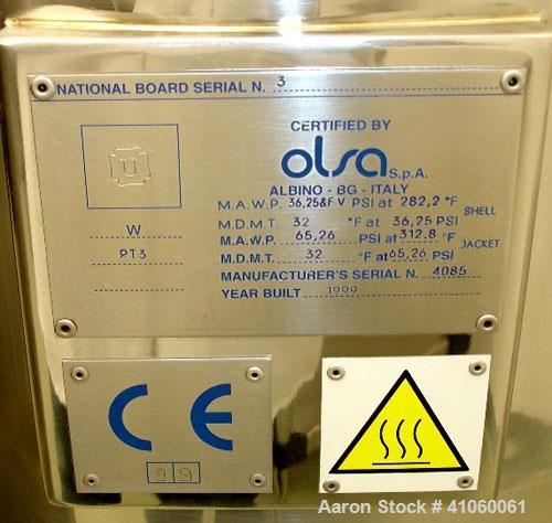 Used Ross/Olsa Vacuum Mixer Homogenizer, Model MACEF PH 150. 30 to 150 liter working capacity, 190 total, 316L stainless steel. Approximately 24.80" diameter x 20.43" straight side. Domed removable t...