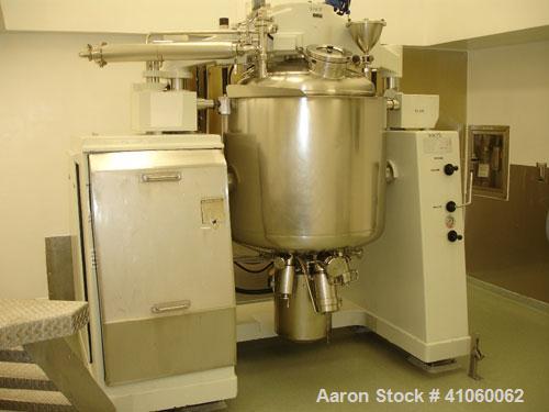 Used Oskar Krieger Molto-Mat Universal Homogenizer Mixer, Model MMU 500, Stainless Steel. 110 to 500 liter working capacity, 700 total. Internal rated –14 psi/29 psi (-1/+2 bar) at 266 deg F (130 C),...