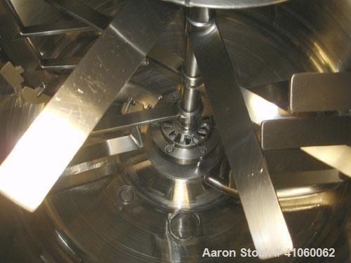 Used Oskar Krieger Molto-Mat Universal Homogenizer Mixer, Model MMU 500, Stainless Steel. 110 to 500 liter working capacity, 700 total. Internal rated –14 psi/29 psi (-1/+2 bar) at 266 deg F (130 C),...