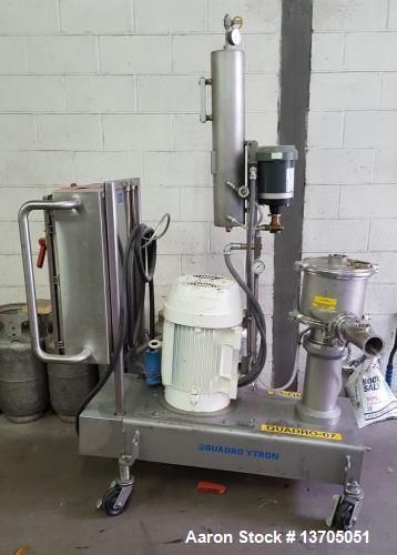 Used Quadro Ytron Model Z-5 Inline Mixer/ Emulsifier. 3- stage, sanitary, 316 SS Quadro Ytron Model Z-5 Inline Mixer/ Emulsifier. 3- stage rotor/ stator set , 3" inlet and 3" outlet, sanitary type 31...