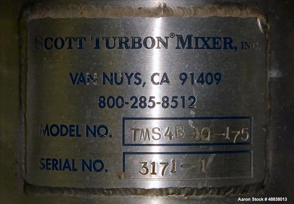 Used Scott Turbon Top Mounted Mixer, Model TMS4B 10-175.