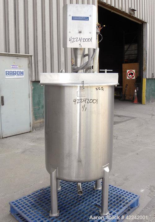 Used Scott Turbon Top Mounted Mixer, Model TMS3B-10. Approximately 1-1/2’’ diameter 17-4 PH stainless steel shaft with a “B” style head. Driven by a 10 hp, 3/60/230/460 volt, 3500 rpm motor. Mixer mo...