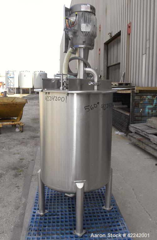 Used Scott Turbon Top Mounted Mixer, Model TMS3B-10. Approximately 1-1/2’’ diameter 17-4 PH stainless steel shaft with a “B” style head. Driven by a 10 hp, 3/60/230/460 volt, 3500 rpm motor. Mixer mo...