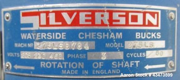 Used Silverson In Line Mixer, Model 275.LS, Serial# 275LSB784.