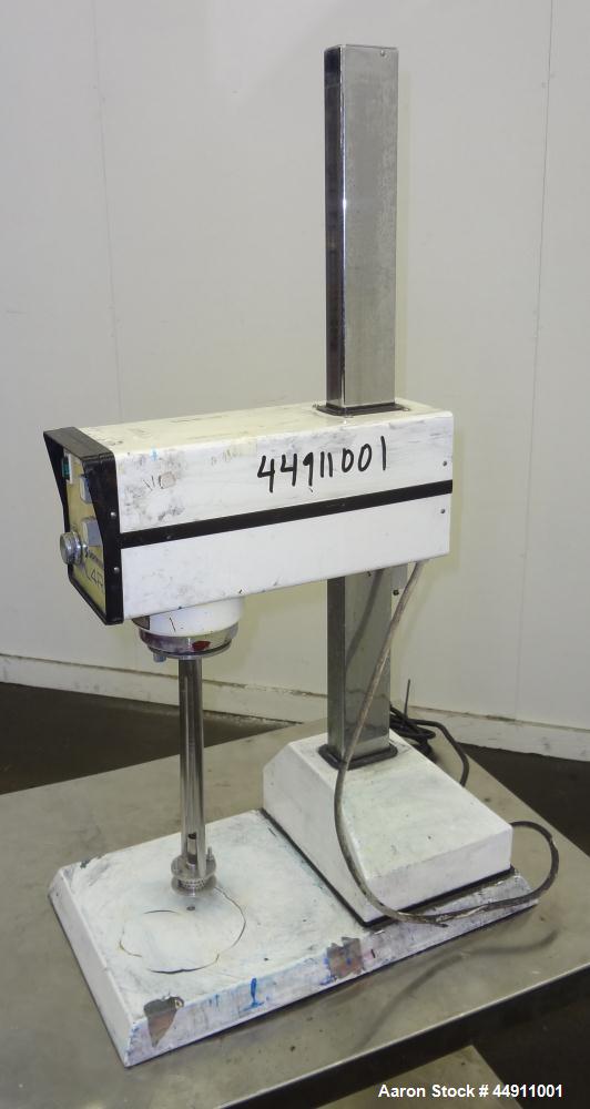 Used Silverson Laboratory Batch Mixer Emulsifier, Model L4R, 316 Stainless Steel. Nominal speed range 8000 rpm, batch range 1ml to 12 liters (0.0003 to 3.1 gallon), approximately 11-1/2" long shaft, ...