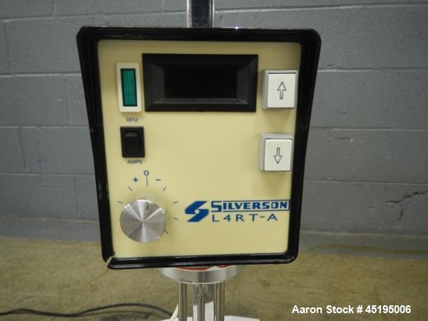Used Silverson Bench Top Homogenizer, Model L4R.  Stainless steel shaft and blade, with controls, 115 volt, serial #1398.