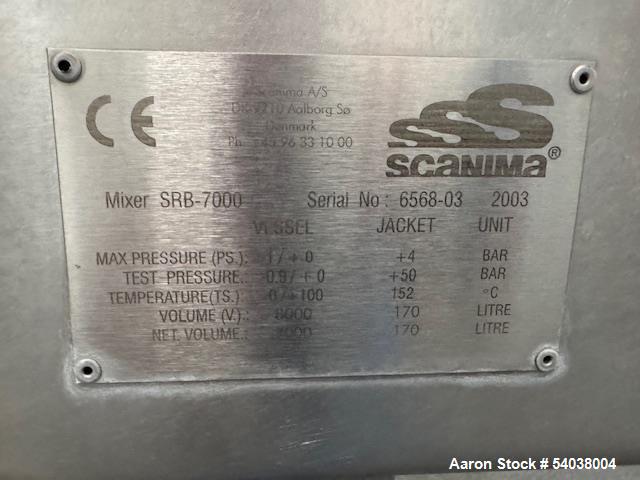 Used Scanima (Tetra Pak) SRB 7000 High Shear Batch Mixer – 8,470L, Jacketed, Vacuum Rated, AIS Auction 2026